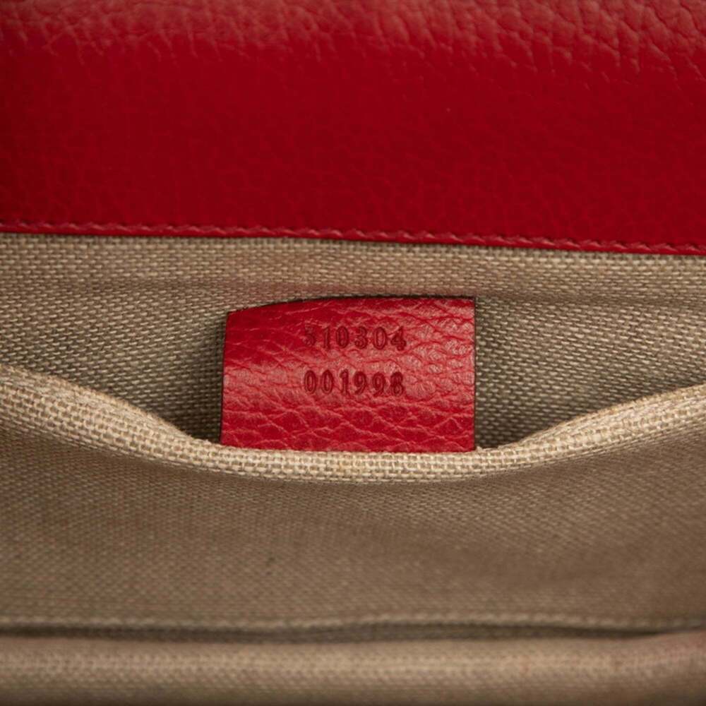 GUCCI Authentic Red Leather Shoulder Bag - Picture 6 of 6